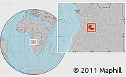 Gray Location Map of Bailundo, hill shading