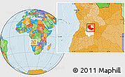 Political Location Map of Bailundo, highlighted parent region