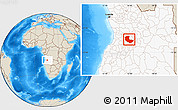Shaded Relief Location Map of Bailundo, highlighted country