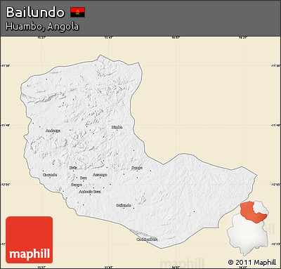 Classic Style Map of Bailundo, single color outside