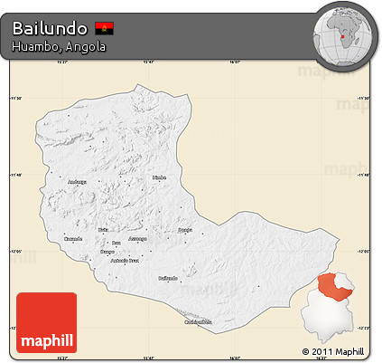 Classic Style Map of Bailundo, single color outside