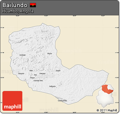 Classic Style Map of Bailundo, single color outside