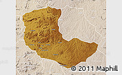 Physical Map of Bailundo, lighten