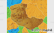 Physical Map of Bailundo, political outside