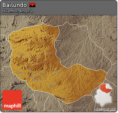 Physical Map of Bailundo, semi-desaturated