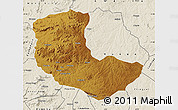 Physical Map of Bailundo, shaded relief outside