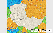 Shaded Relief Map of Bailundo, political outside