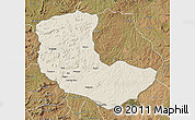 Shaded Relief Map of Bailundo, satellite outside