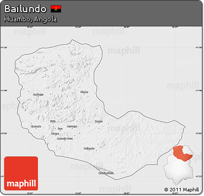 Silver Style Map of Bailundo, single color outside