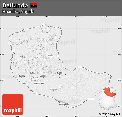 Silver Style Map of Bailundo, single color outside