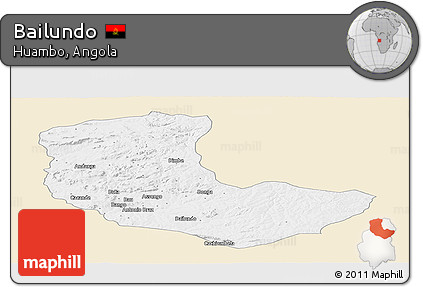 Classic Style Panoramic Map of Bailundo, single color outside