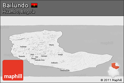 Gray Panoramic Map of Bailundo, single color outside