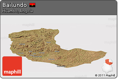 Satellite Panoramic Map of Bailundo, cropped outside