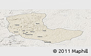 Shaded Relief Panoramic Map of Bailundo, lighten
