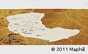 Shaded Relief Panoramic Map of Bailundo, physical outside