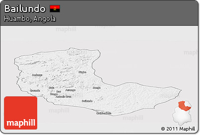 Silver Style Panoramic Map of Bailundo, single color outside