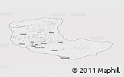 Silver Style Panoramic Map of Bailundo, single color outside