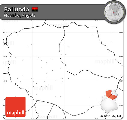 Blank Simple Map of Bailundo, no labels