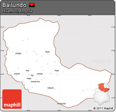 Classic Style Simple Map of Bailundo, cropped outside