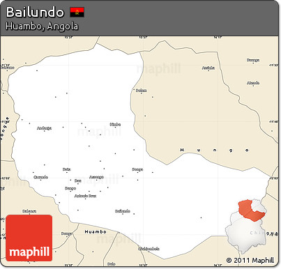 Classic Style Simple Map of Bailundo