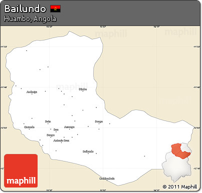 Classic Style Simple Map of Bailundo, single color outside