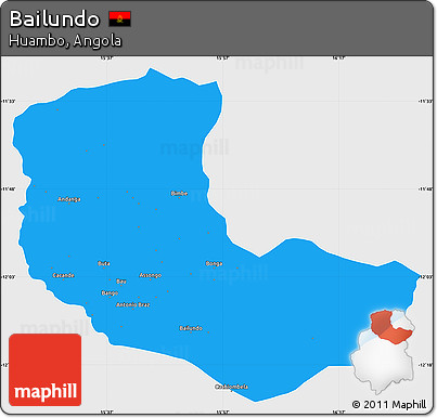 Political Simple Map of Bailundo, single color outside