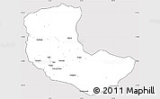 Silver Style Simple Map of Bailundo, cropped outside