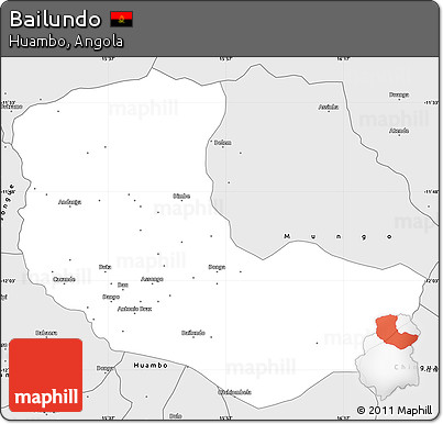 Silver Style Simple Map of Bailundo