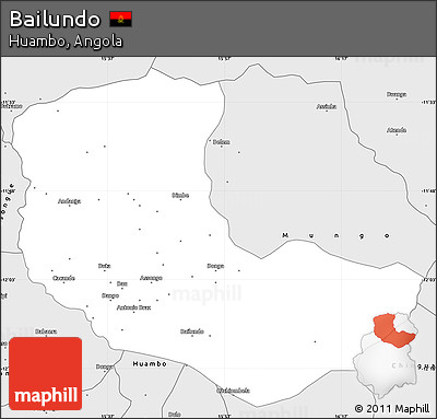 Silver Style Simple Map of Bailundo