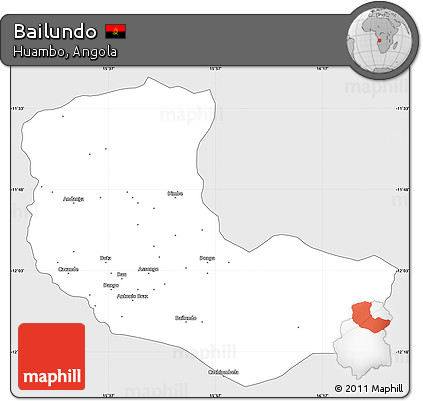 Silver Style Simple Map of Bailundo, single color outside