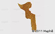 Physical 3D Map of Katchiungo, cropped outside
