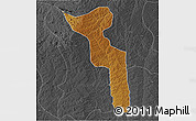 Physical 3D Map of Katchiungo, darken, desaturated