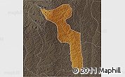 Physical 3D Map of Katchiungo, darken, semi-desaturated