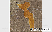 Physical 3D Map of Katchiungo, semi-desaturated