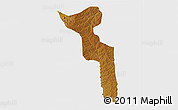 Physical 3D Map of Katchiungo, single color outside