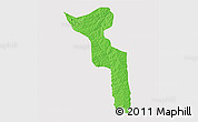 Political 3D Map of Katchiungo, single color outside