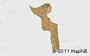 Satellite 3D Map of Katchiungo, single color outside