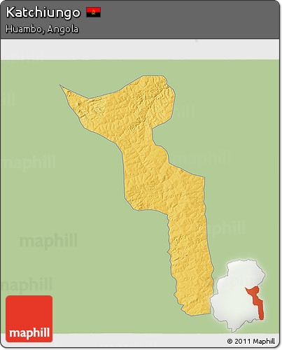 Savanna Style 3D Map of Katchiungo, single color outside
