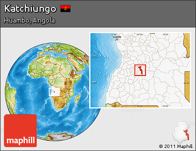 Physical Location Map of Katchiungo, highlighted country