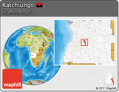 Physical Location Map of Katchiungo, highlighted country