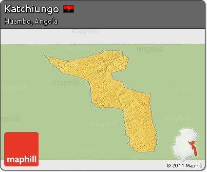 Savanna Style Panoramic Map of Katchiungo, single color outside