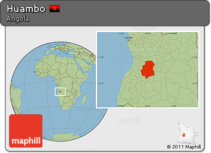 Savanna Style Location Map of Huambo