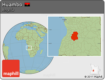 Savanna Style Location Map of Huambo