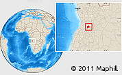Shaded Relief Location Map of Londuimbali