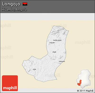Classic Style 3D Map of Longojo, single color outside