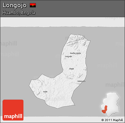 Gray 3D Map of Longojo, single color outside
