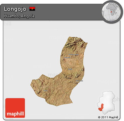 Satellite 3D Map of Longojo, single color outside