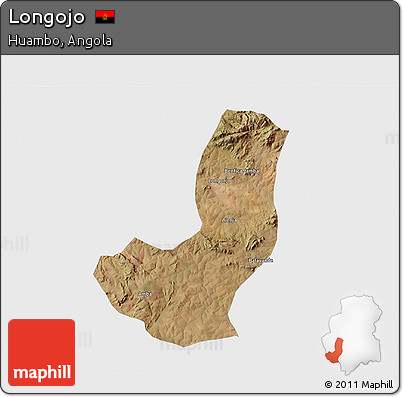 Satellite 3D Map of Longojo, single color outside