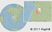 Savanna Style Location Map of Longojo, highlighted parent region, hill shading