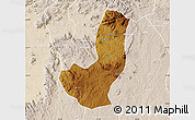 Physical Map of Longojo, lighten